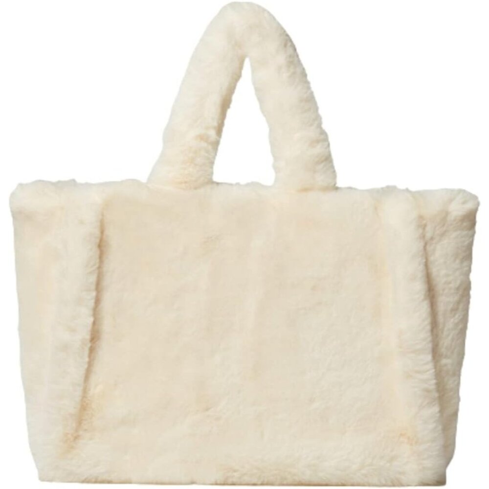 Elegant Faux Fur Handbag - Spacious Shoulder Bag With Magnetic Closure For Women